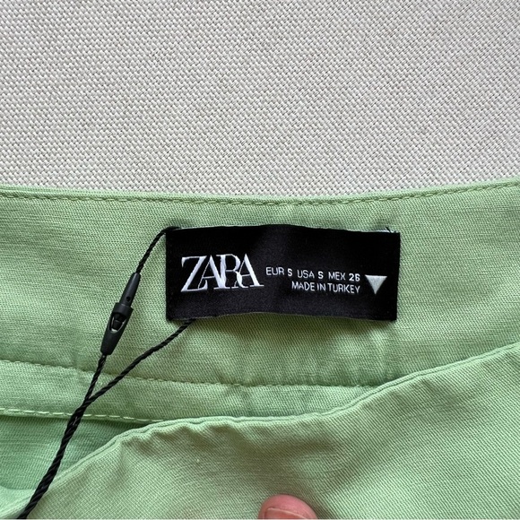 NWT ZARA Bloggers Fav Skort Light Green Tennis Mini Skirt Pleated Size Small - Picture 6 of 11